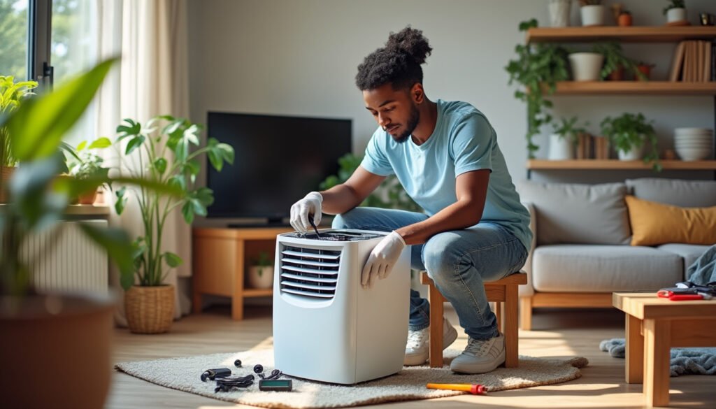 découvrez si vous pouvez réparer vous-même un climatiseur mobile, les pannes courantes et les précautions à prendre avant d’intervenir sur votre appareil.